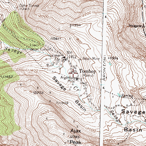 Topographic Map of Tomboy (historical), CO