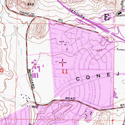 Topographic Map of Walnut Elementary School, CA