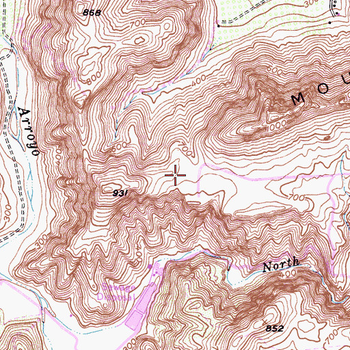 Topographic Map of Wildwood Regional Park, CA