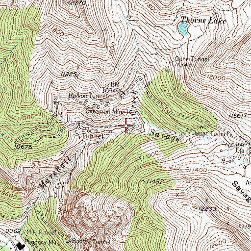 Topographic Map of Savage Creek, CO