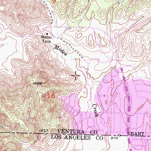 Topographic Map of Chaparral Park, CA