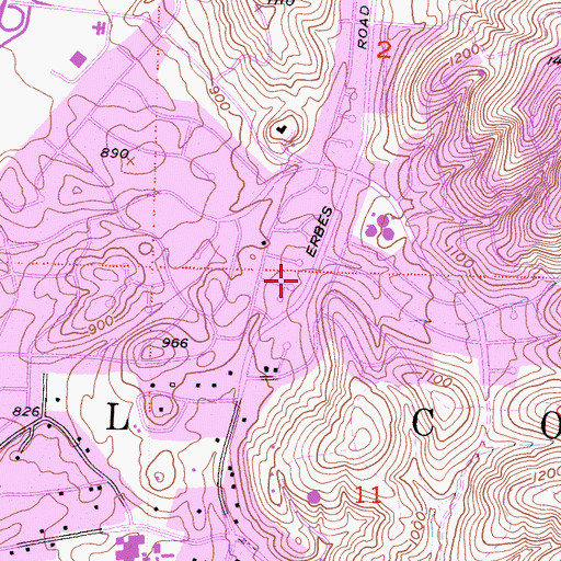 Topographic Map of Church of Christ, CA