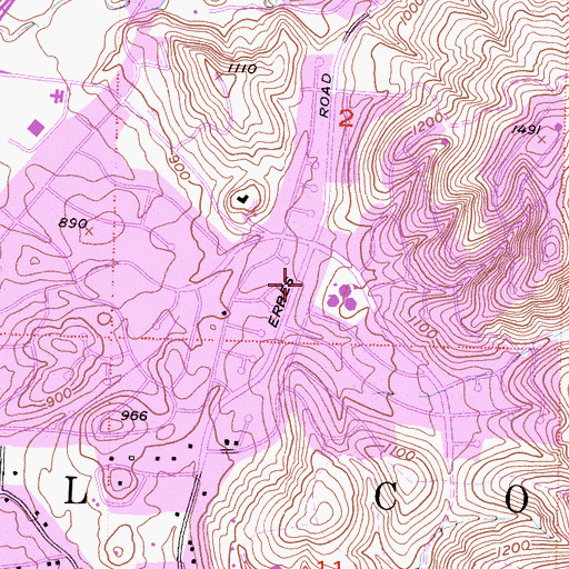 Topographic Map of Kingdom Hall of Jehovahs Witnesses, CA