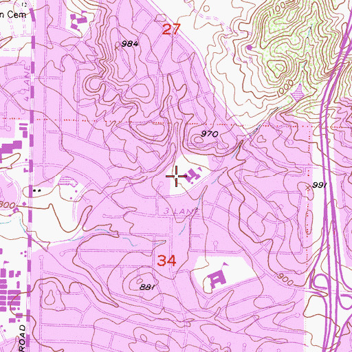 Topographic Map of Ladera Elementary School, CA