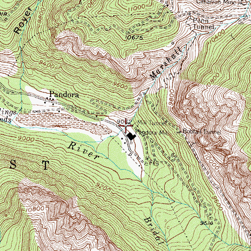Topographic Map of Mill Tunnel, CO
