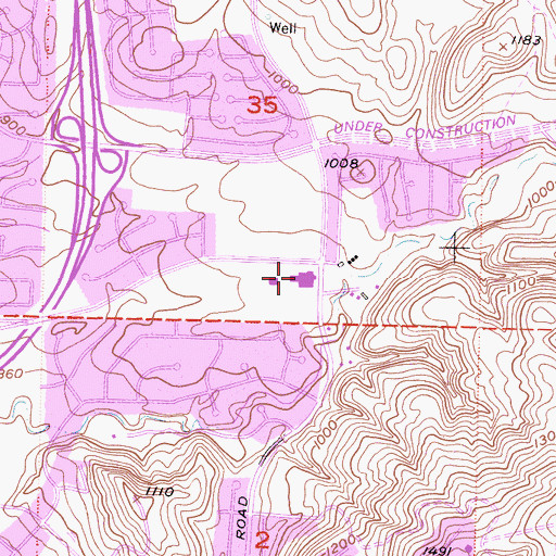 Topographic Map of Los Cerritos Intermediate School, CA