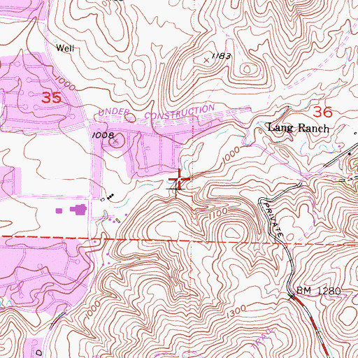 Topographic Map of Oakbrook Community Park, CA