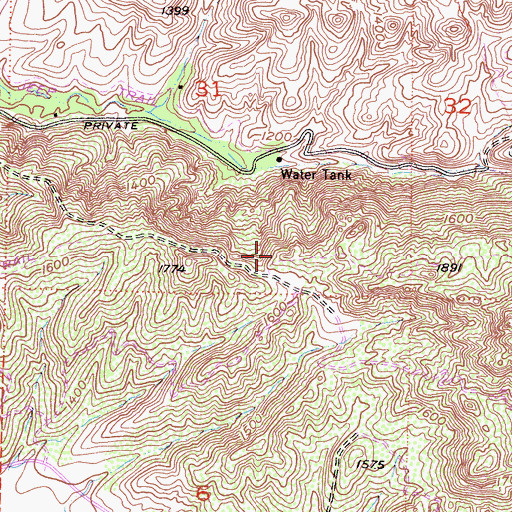 Topographic Map of Oakbrook Regional Park, CA