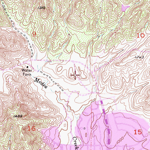 Topographic Map of Oak Park Branch Ventura County Library, CA
