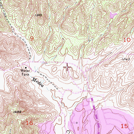 Topographic Map of Oak Park High School, CA