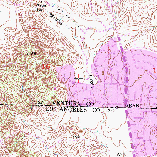 Topographic Map of Oak View Alternative High School, CA