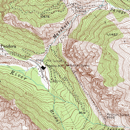 Topographic Map of Bobtail Tunnel, CO