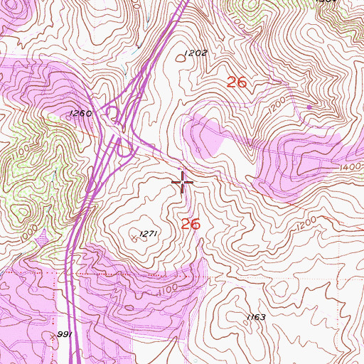 Topographic Map of Sunset Park, CA