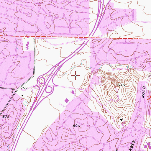 Topographic Map of Thousand Oaks Library, CA
