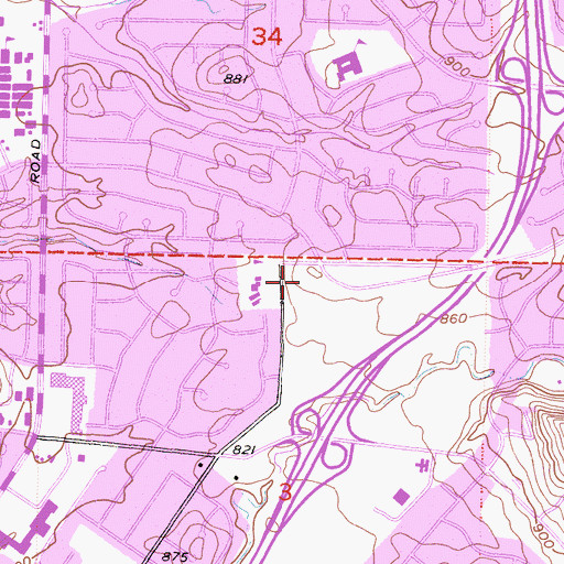 Topographic Map of Waverly Park, CA