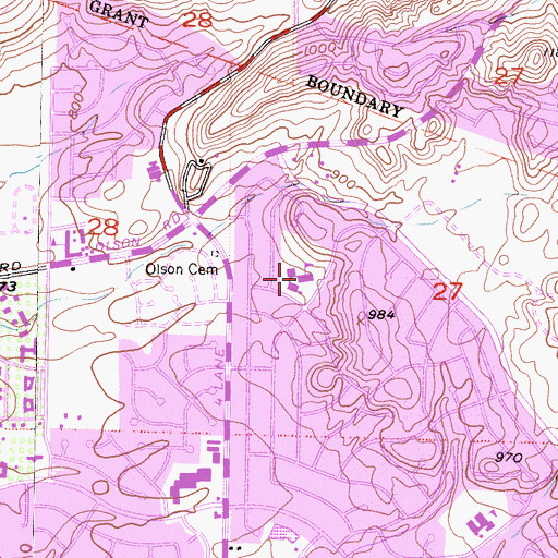 Topographic Map of Weathersfield Elementary School, CA