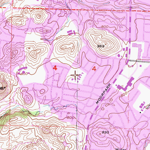 Topographic Map of Acacia Elementary School, CA