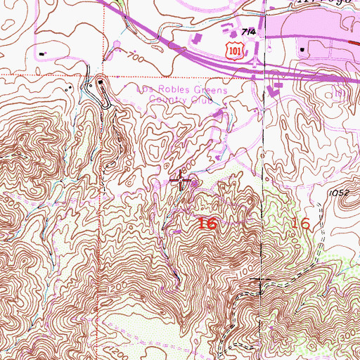 Topographic Map of Arts Council Center, CA