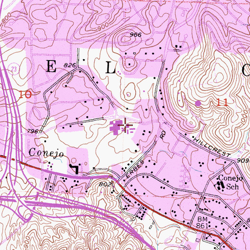 Topographic Map of Ascension Lutheran School, CA