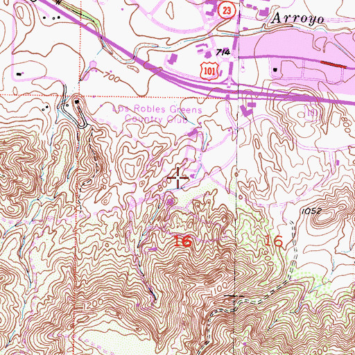 Topographic Map of Cameron Center, CA