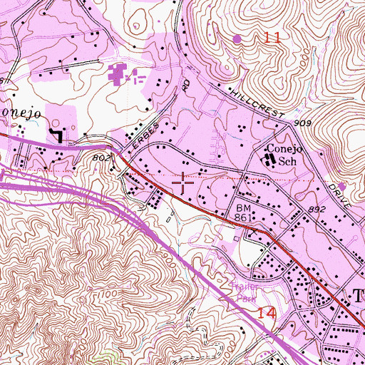 Topographic Map of Civic Arts Plaza, CA
