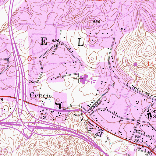 Topographic Map of Colina Intermediate School, CA