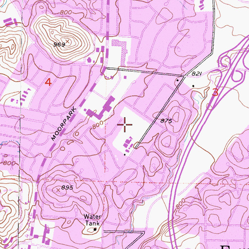 Topographic Map of Glenwood Park, CA