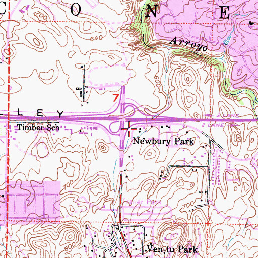 Topographic Map of Jeffries Center Shopping Center, CA