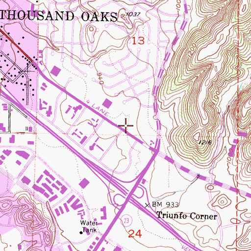 Topographic Map of North Ranch Mall Shopping Center, CA