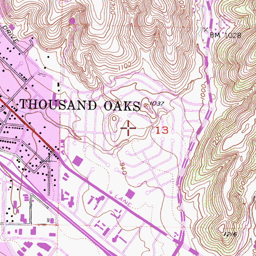 Topographic Map of Russell Park, CA