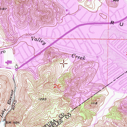 Topographic Map of South Shore Hills Park, CA