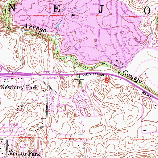Topographic Map of Walnut Grove Park, CA