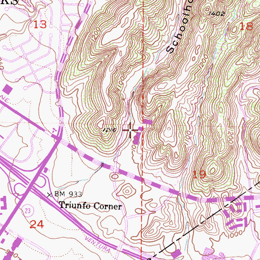 Topographic Map of Westlake High School, CA