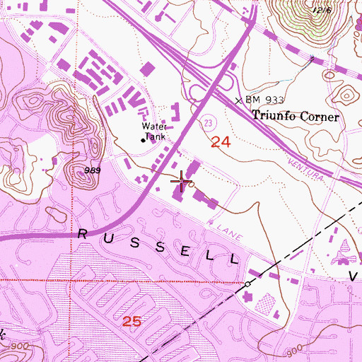 Topographic Map of Westlake Plaza Shopping Center, CA