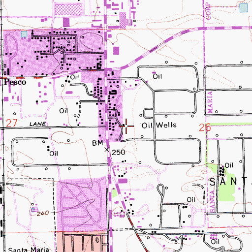 Topographic Map of Broadway Pavillion Shopping Center, CA