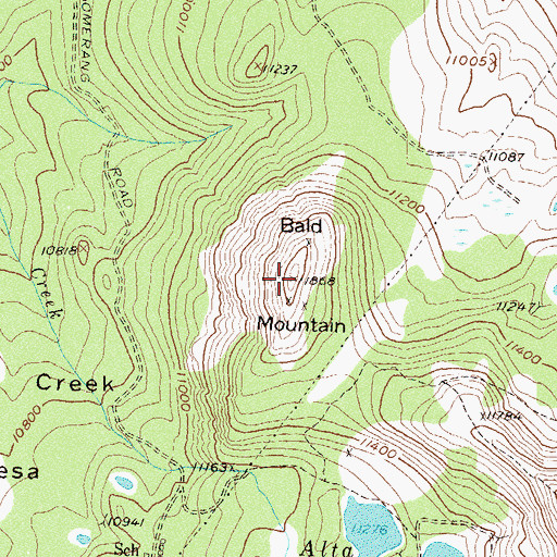 Topographic Map of Bald Mountain, CO