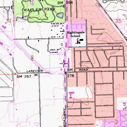 Topographic Map of Evergreen Shopping Center, CA