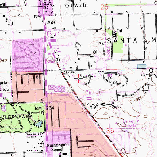 Topographic Map of Miramonte Park South, CA