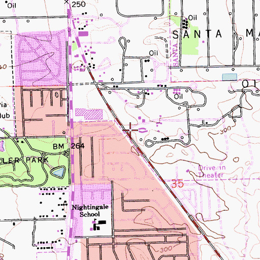 Topographic Map of Valley Christian Academy, CA