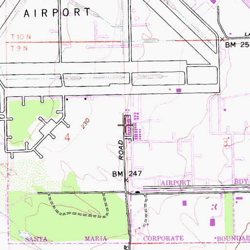 Topographic Map of Village Mobile Home Park, CA