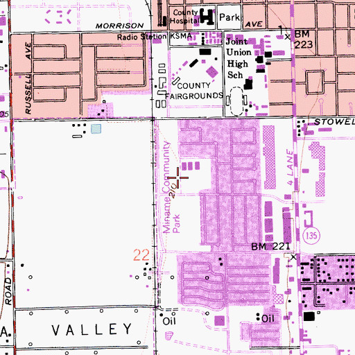 Topographic Map of Adam Park, CA