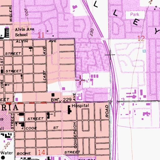 Topographic Map of Armstrong Park, CA