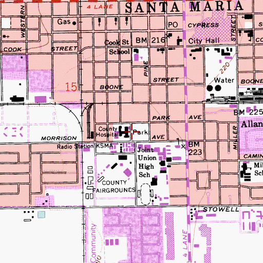 Topographic Map of Buena Vista Park, CA