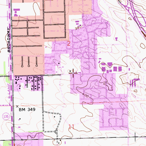 Topographic Map of Church of Christ, CA