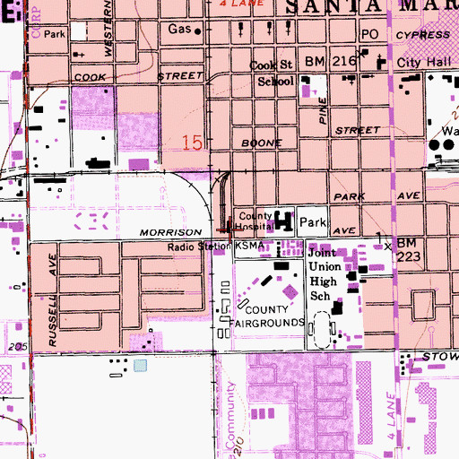 Topographic Map of Conejo School, CA