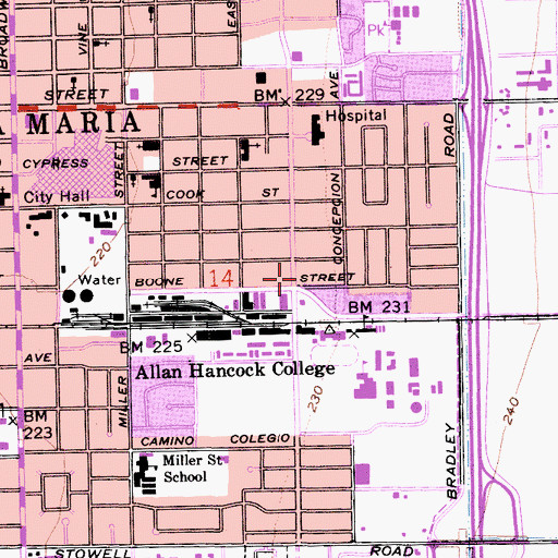Topographic Map of First Church of Christ, CA