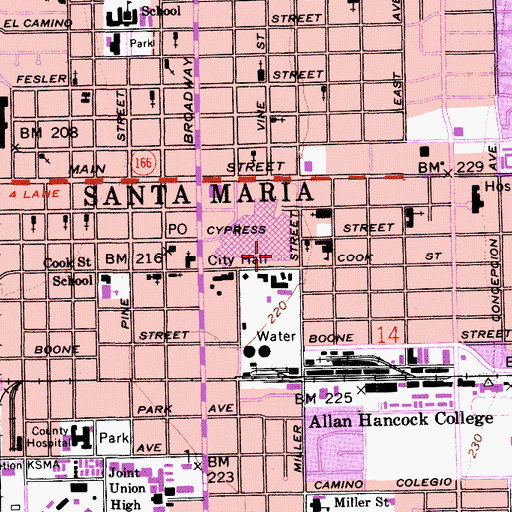 Topographic Map of First Church of Christ Scientist (historical), CA