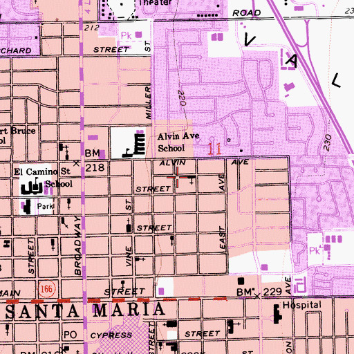 Topographic Map of First Church of God, CA
