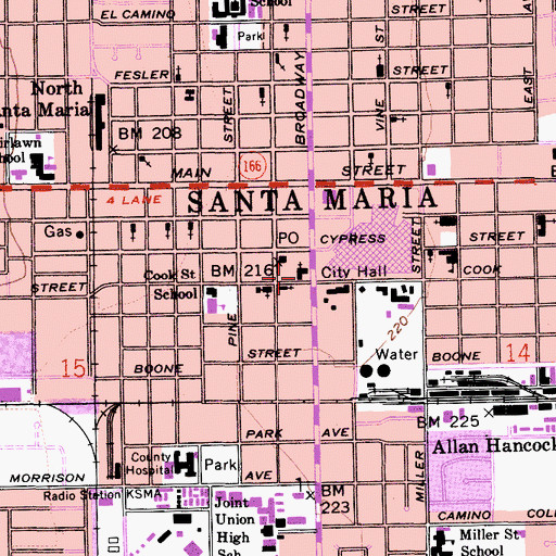 Topographic Map of First Methodist Episcopal Church, CA