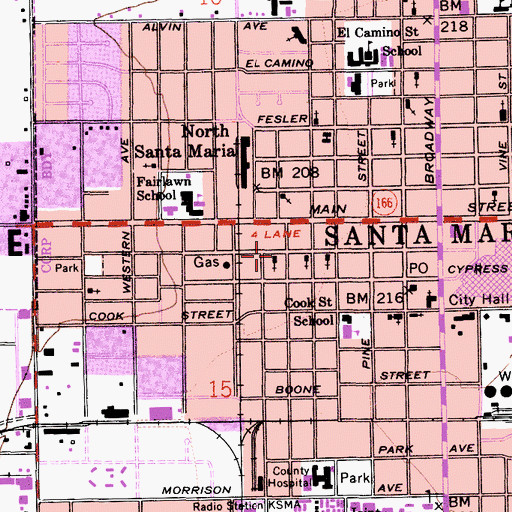Topographic Map of Kingdom Hall of Jehovahs Witnesses, CA